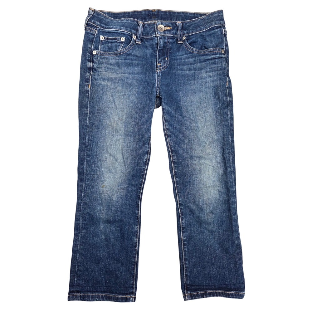 a.n.a Womens Medium Wash Capri Jeans Size 28/6P Stretch Denim Cropped Pants